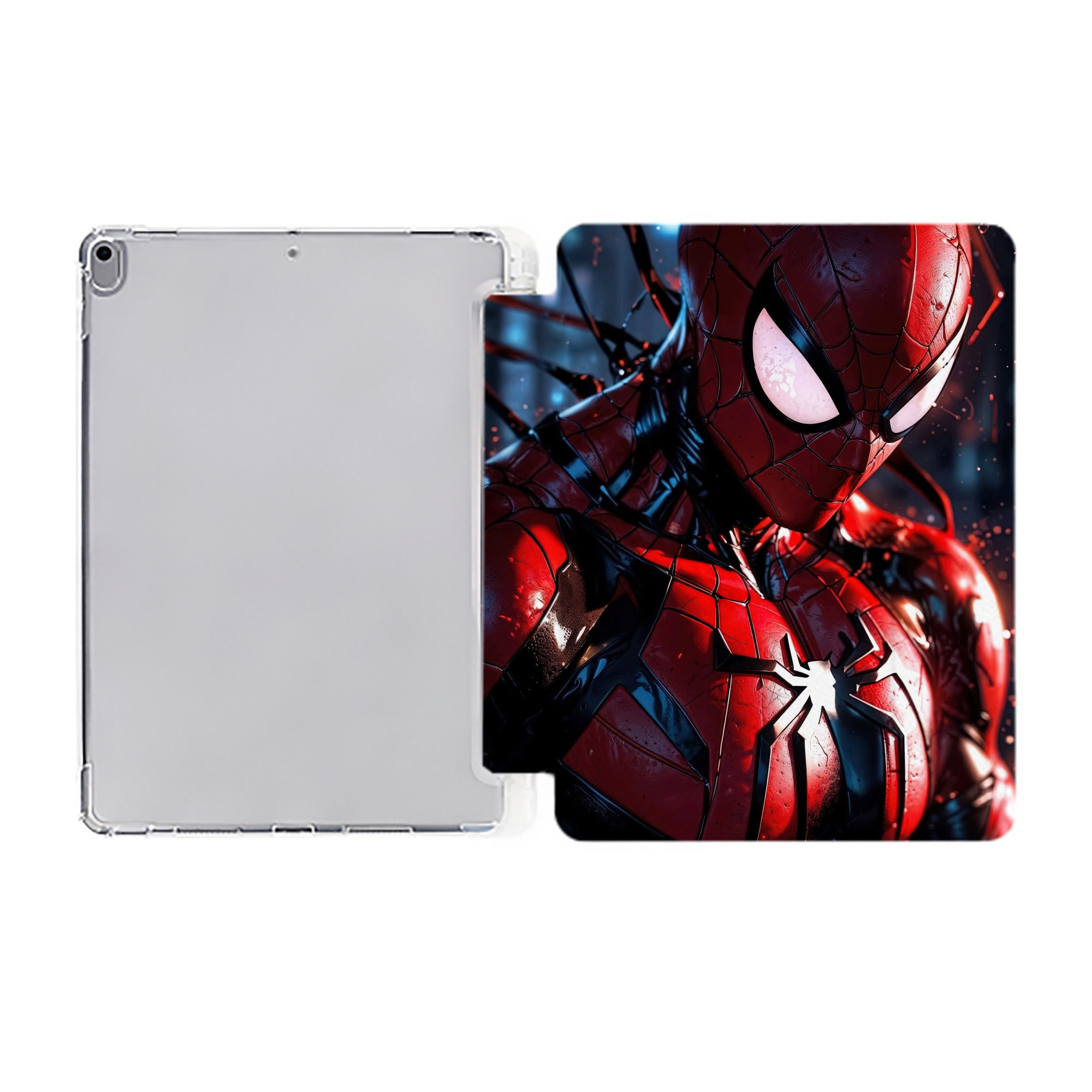 （画像用） Spider Man スパイダーマン IPad ケース ペン収納付き 三つ折りスタンド PUレザー×シリコン 対応機種9.5/10.5/10.9インチ